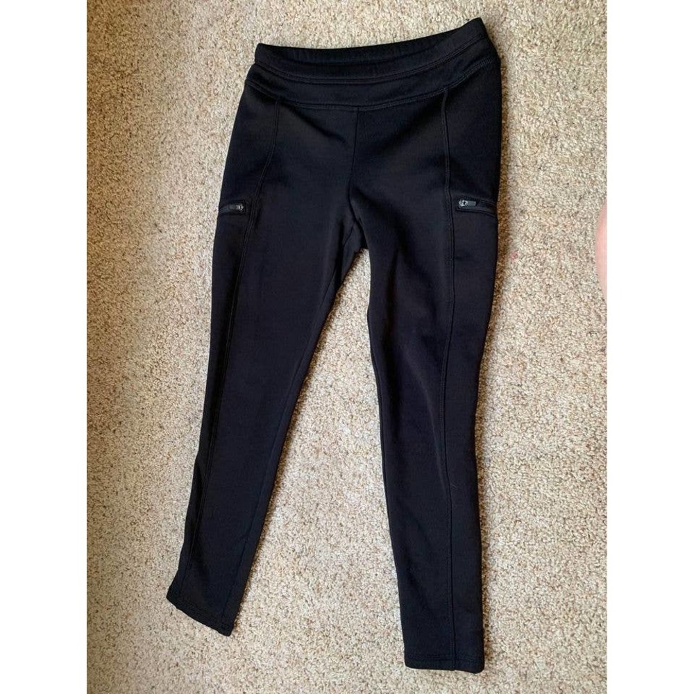 Women’s Talbots Polartec Black Fleeced Lined Leggings - Size SP (hip pockets)